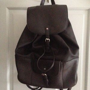 NYC Expressions black faux leather back pack